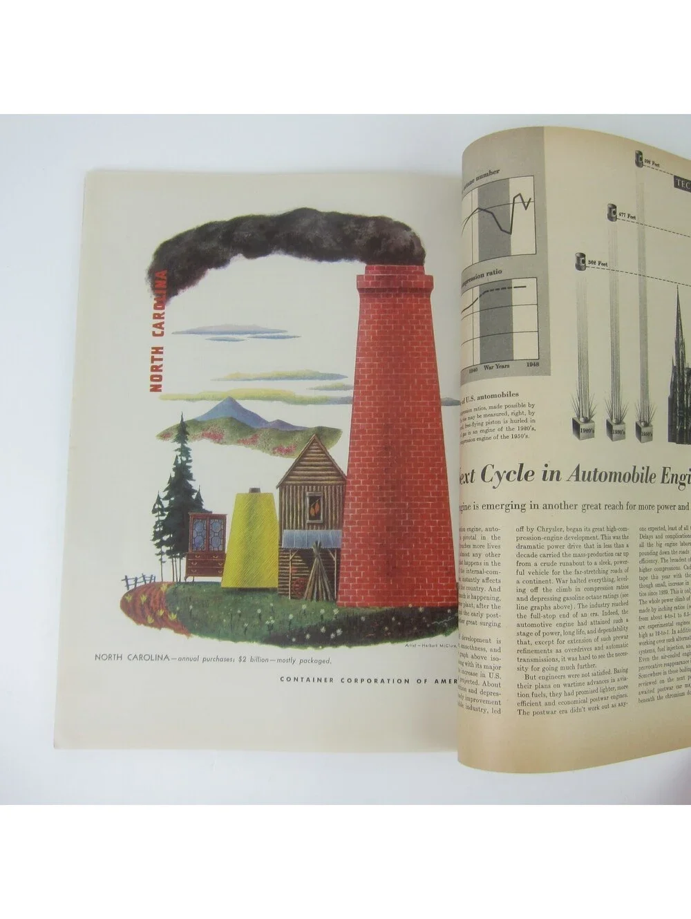 Vintage FORTUNE Magazine January 1949 Arthur Lidov Cover Seagrams Cunard Ads